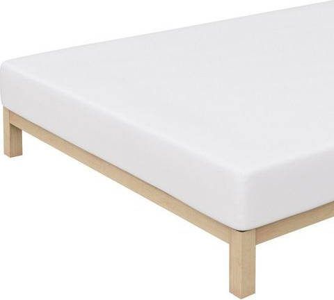 Merkloos Schlafgut Jersey Stretch Hoeslaken 95% Gebreide Jersey Katoen 5% Elastan Lits jumeaux(180/200x200/220 Cm) Wit
