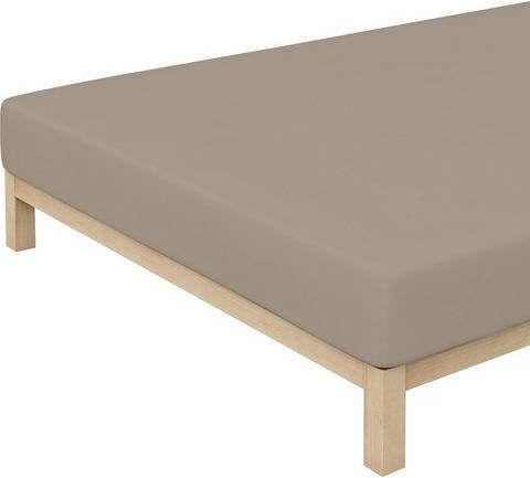 Merkloos Schlafgut Jersey Stretch Hoeslaken 95% Gebreide Jersey Katoen 5% Elastan 2 persoons(140/160x200/220 Cm) Taupe