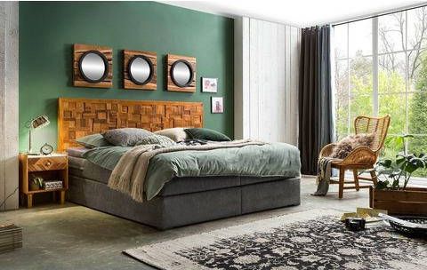 SIT Boxspring Met houten mozaïek hoofdbord