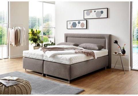 Westfalia Polsterbetten Boxspring met sierkussen en verchroomde glijders, in diverse uitvoeringen