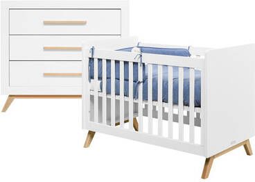 Bopita Fenna 2-delige Babykamer Bed Commode Wit/natural