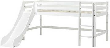 HOPPEKIDS Halfhoogslaper Basic met glijbaan wit 90 x 200 cm