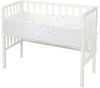 Roba ® Extra bed Safe Asleep® 2 in 1, wit, sterrenhemel grijs met matras, hoofdbeschermer en veiligheidsbarrière online kopen