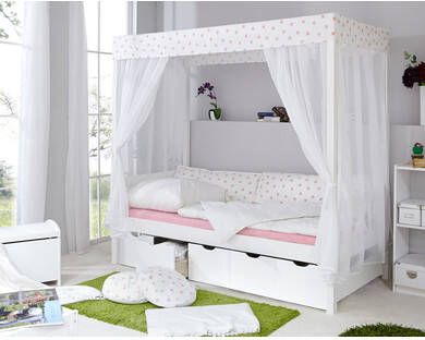 TICAA Hemelbed Sterren Wit Roze Var. 2 met 5 lades