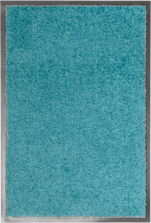 VIDAXL Deurmat wasbaar 40x60 cm cyaan