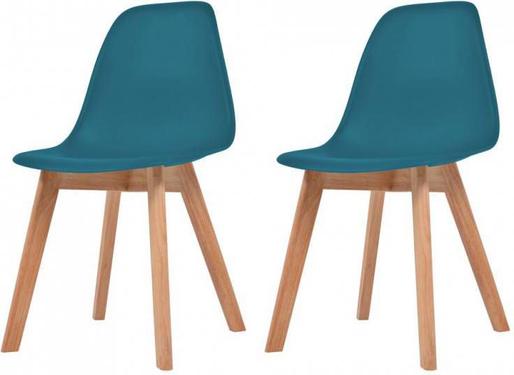 VIDAXL Eetkamerstoelen 2 st kunststof turquoise