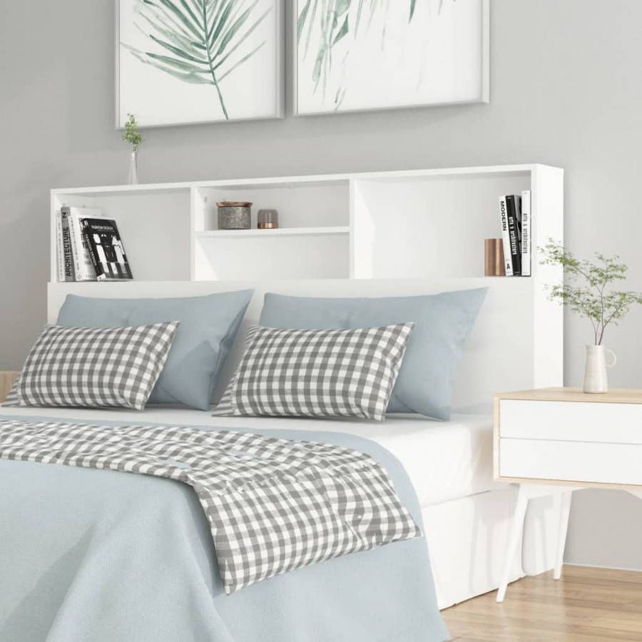 vidaXL Hoofdbordkast 160x19x103, 5 cm wit
