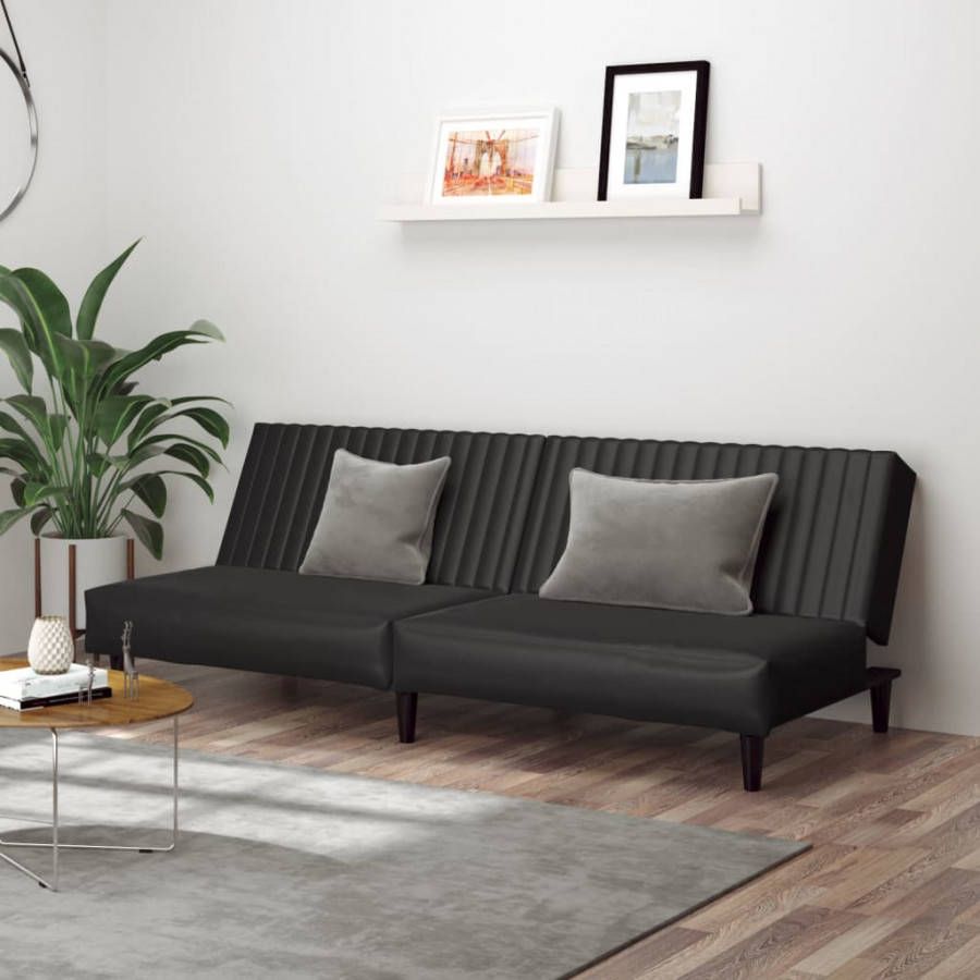 VIDAXL Slaapbank 2 zits kunstleer zwart
