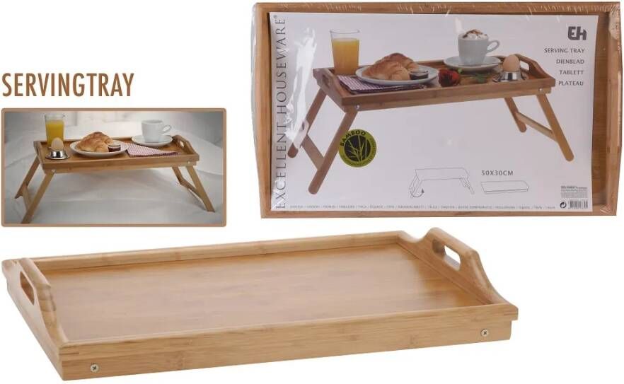 Massamarkt Ontbijt Dienblad Voor Bed Met Pootjes Opklapbaar Ca.50x30cm