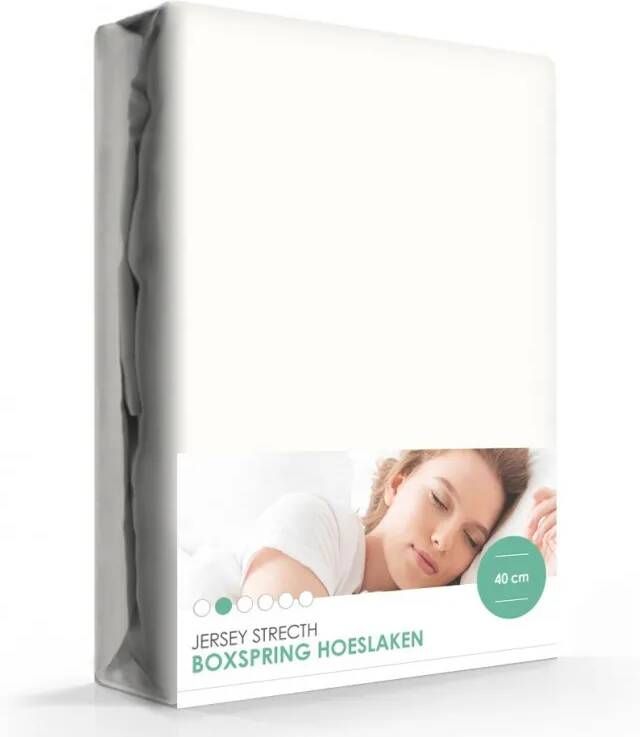 Voordeeldrogisterij Premium Boxspring Hoeslaken Gebroken Wit 80/90 x 220 cm
