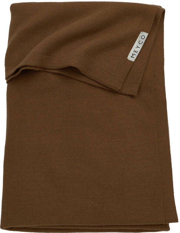 Meyco baby ledikantdeken Knit basic 100x150 cm chocolate