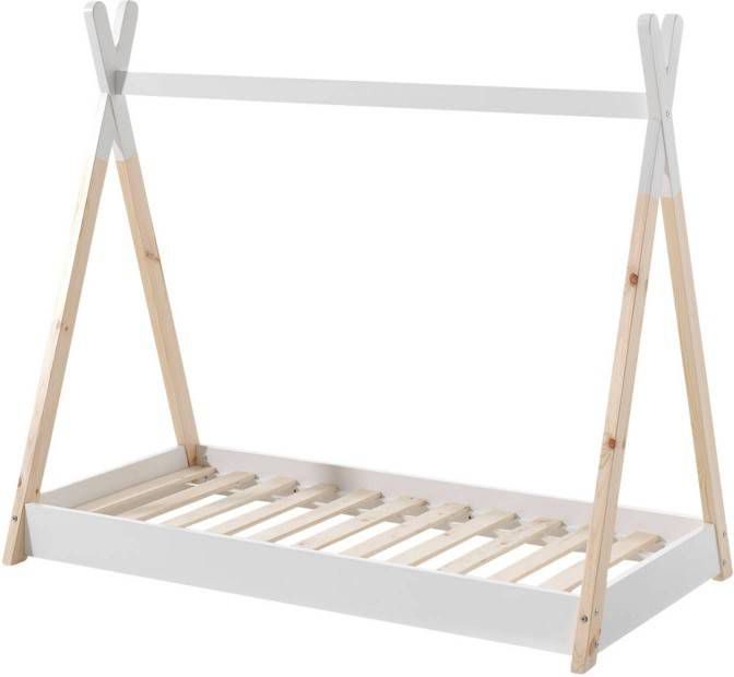 Vipack peuterbed tipi wit/hout 70x140 cm Leen Bakker
